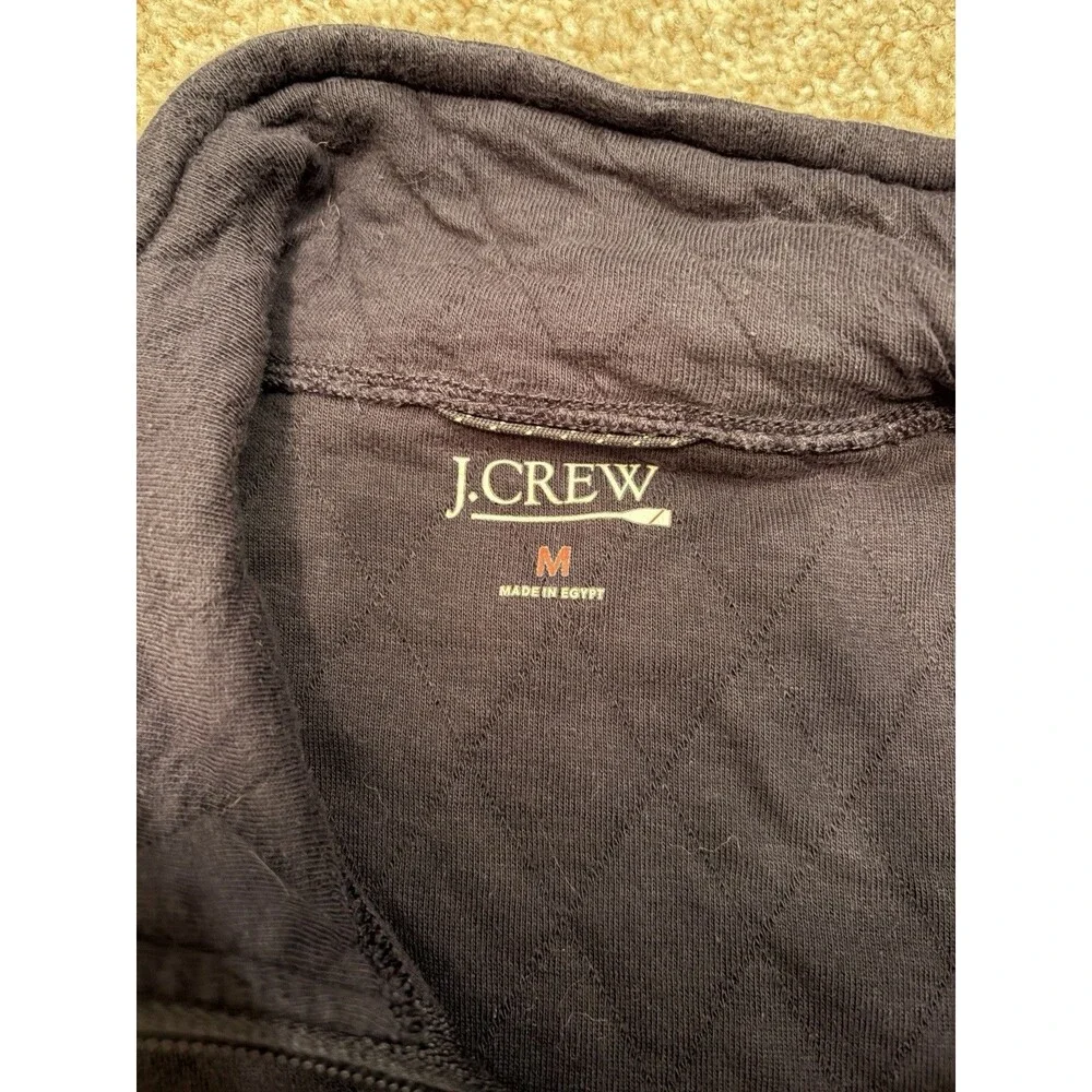 J.CREW Men's Green/Black Colorblock Quilted 1/4 Zip Jacket, Size M